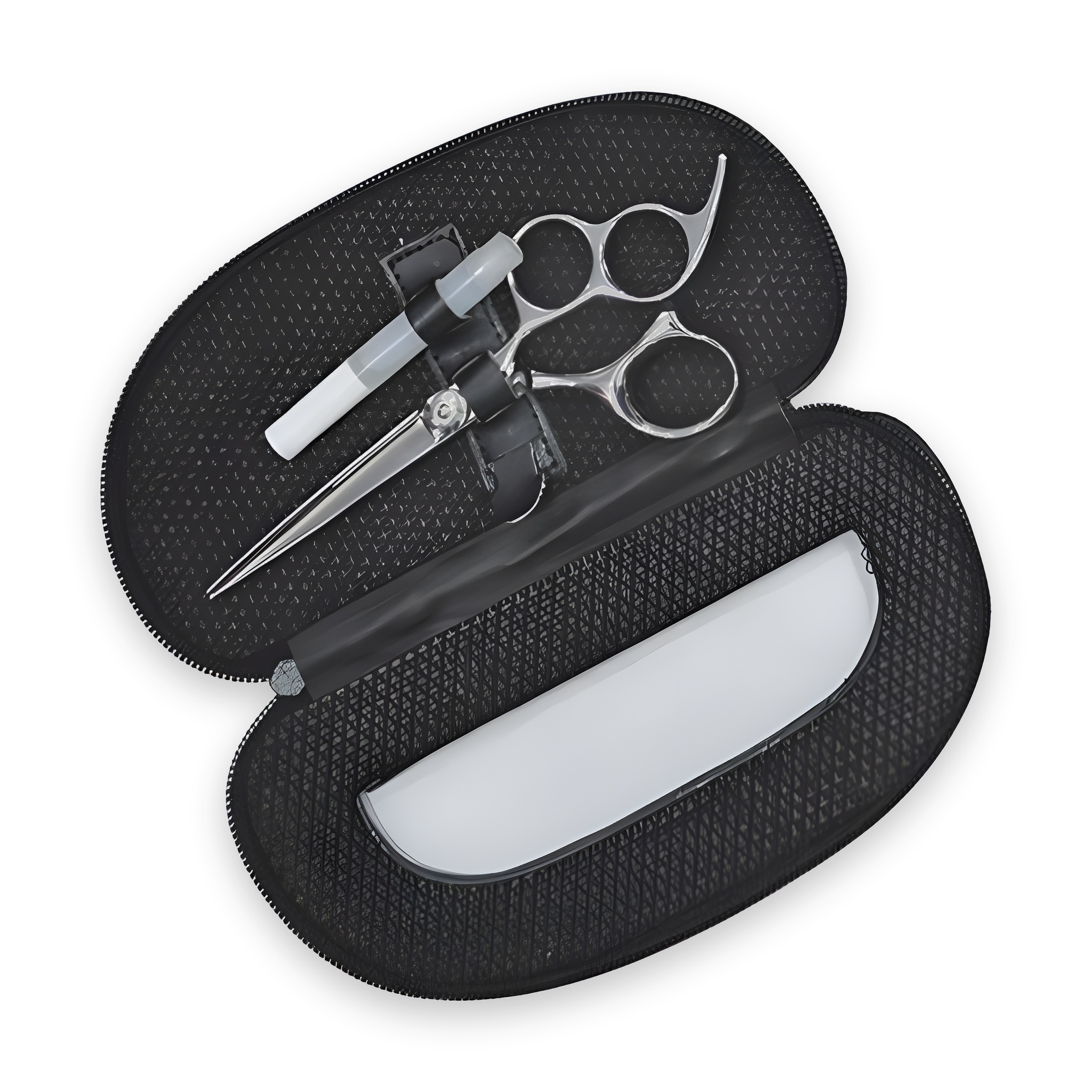 Manicure & Pedicure Kit in Mesh-Pocket Oval Case